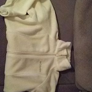 Women's Columbia Front Zip White Fleece Small